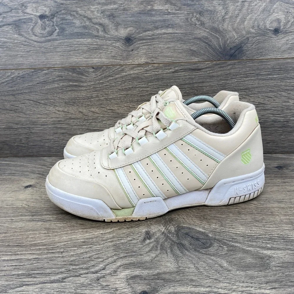 K-Swiss Gstaad Low Top Leather Tennis Sneakers Shoes Women's‎ Size 8 Beige White